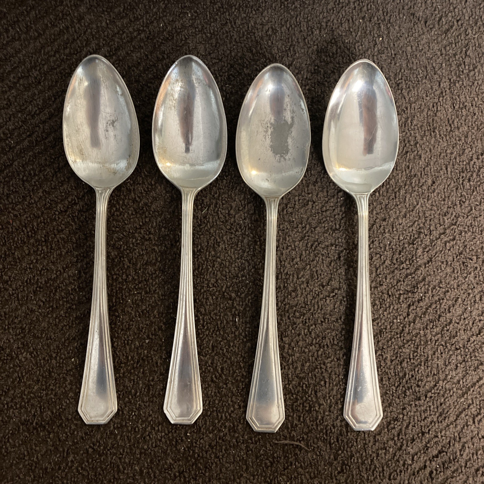 Lot of 4 R. W. & S. Sectional silverplate serving spoon 8.25 in. L