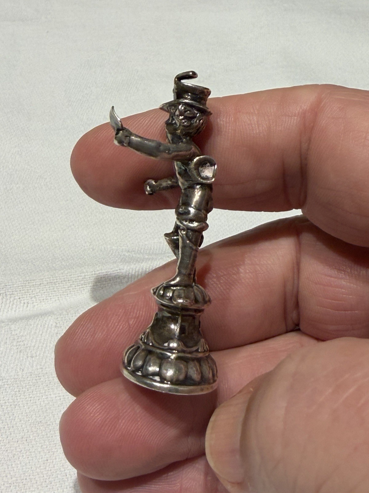 Antique Sterling Silver Desk Seal Victorian Figural Postman London c1900