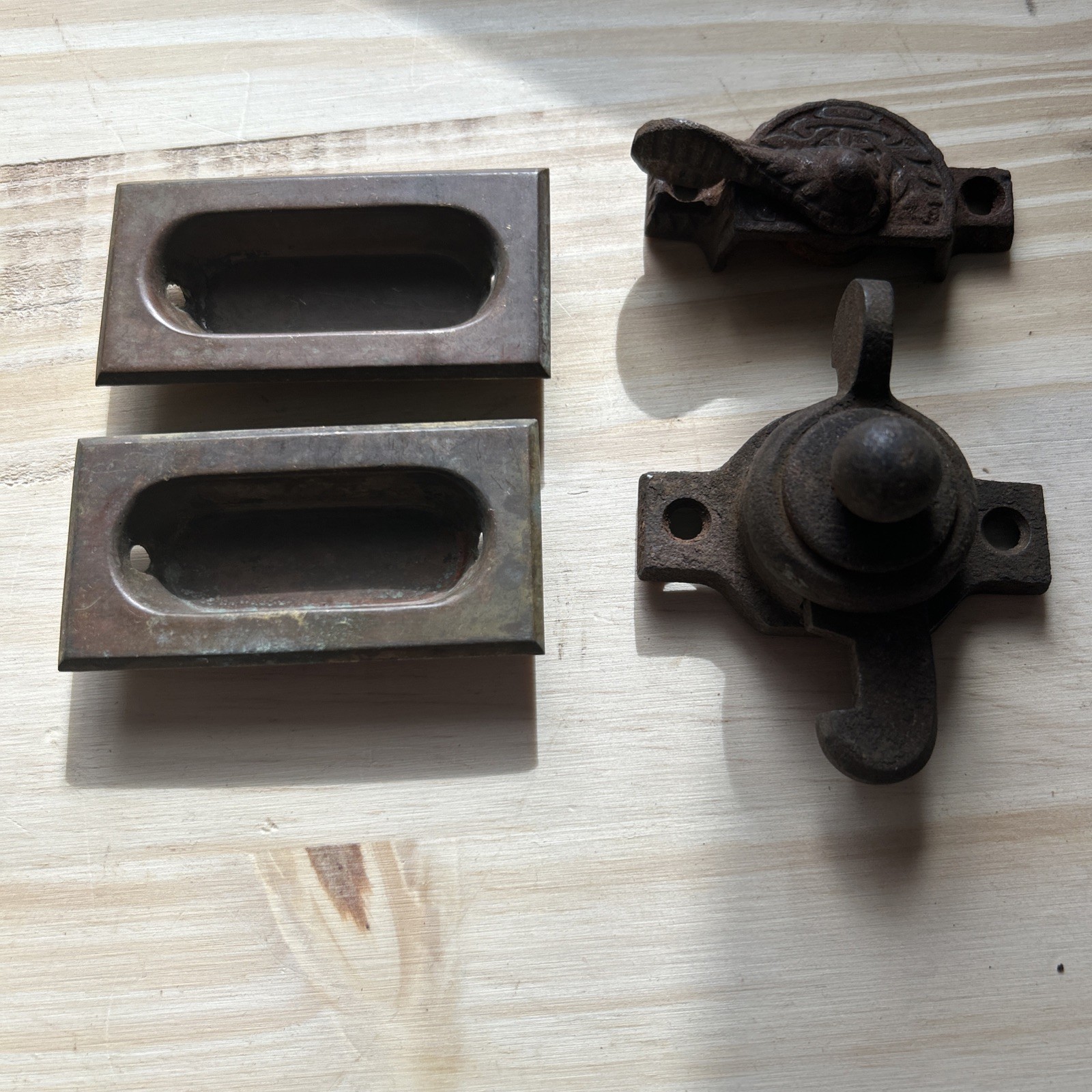 Vintage Window Sash Lifts Pocket Pulls Handles Window Sash Locks 4 PIECES