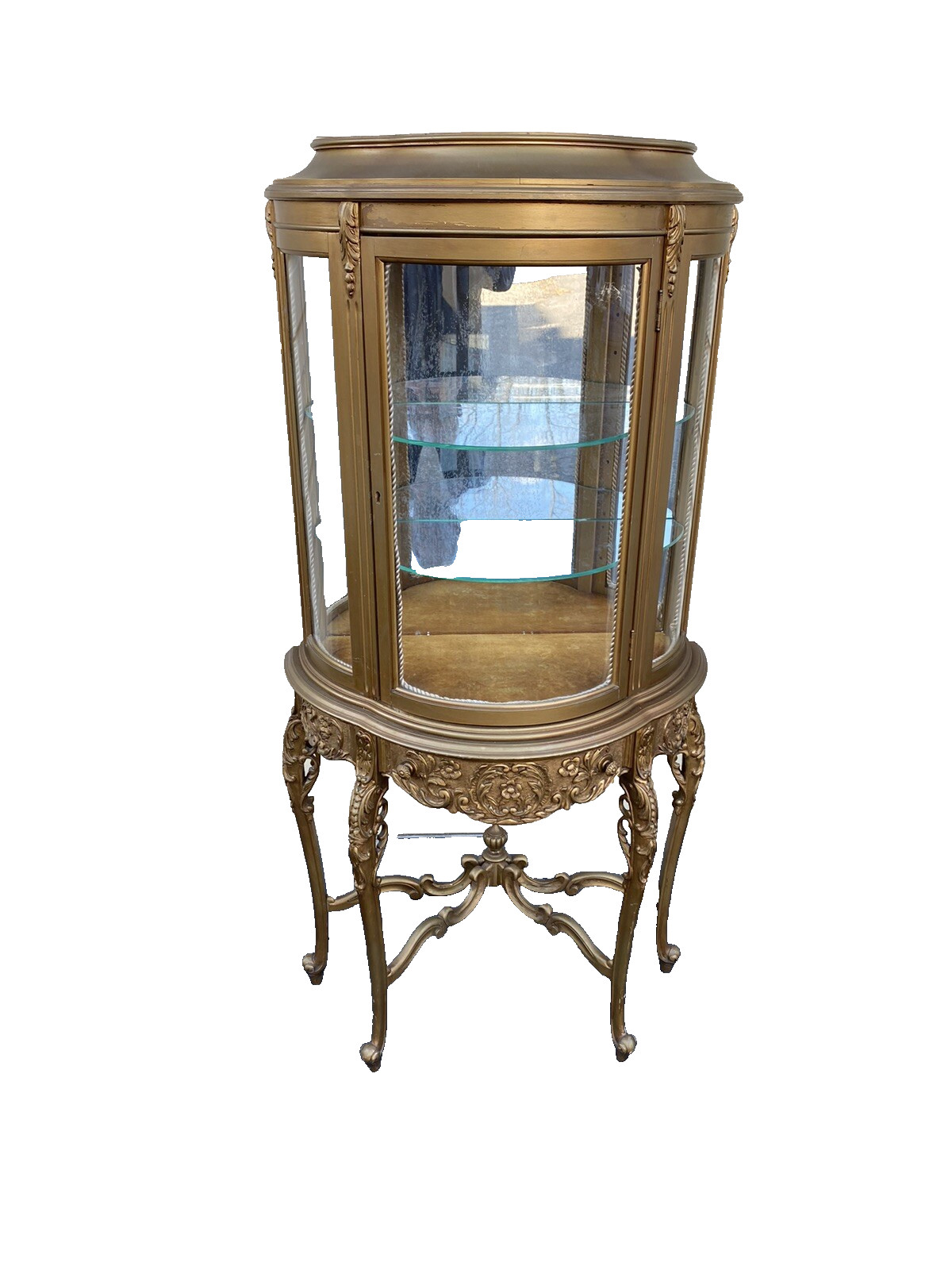 66114 Decorator Gold Louis XV Bow Glass Curio