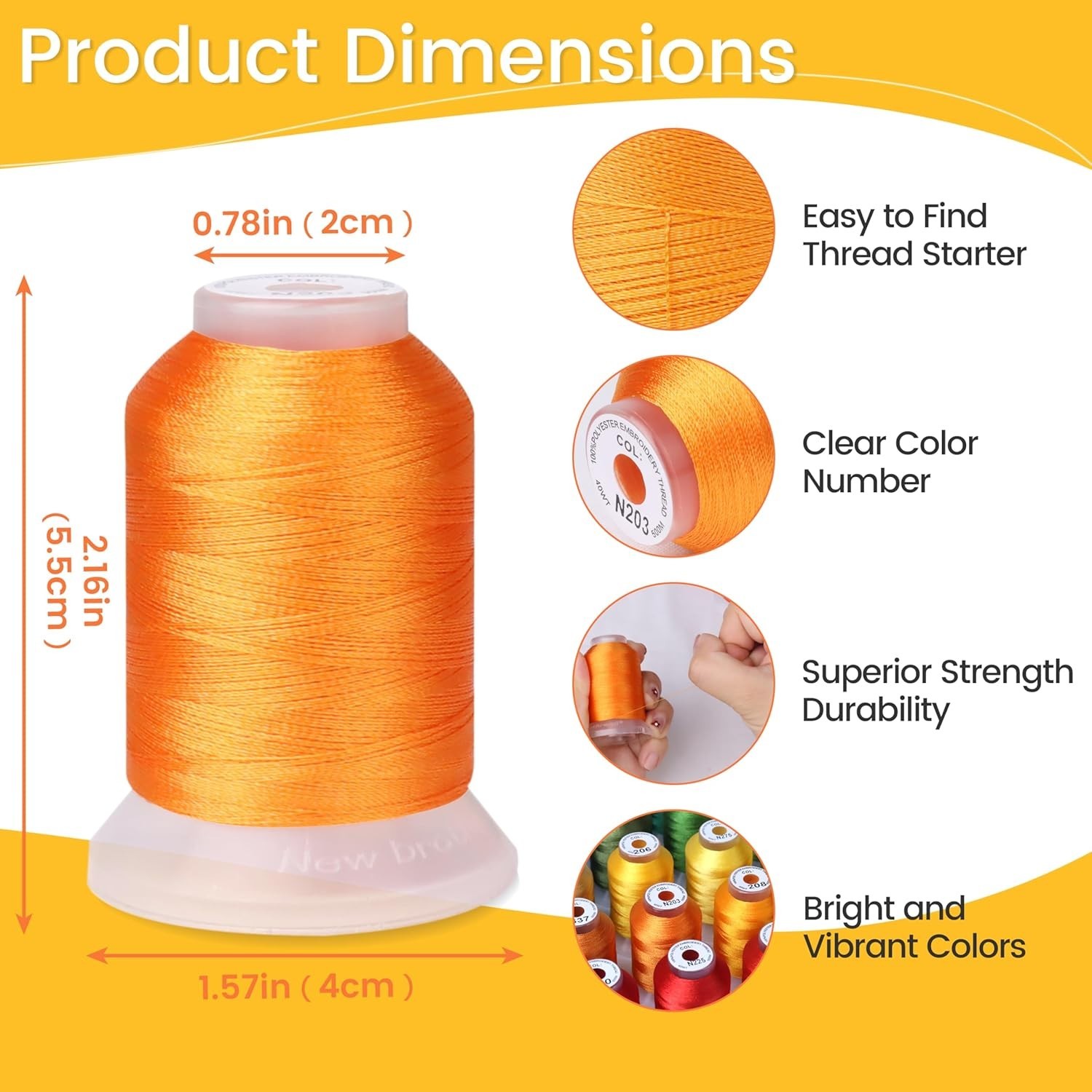 Mega Kit 150 Colors Compatible with Brother & Janome Polyester Embroidery Machin