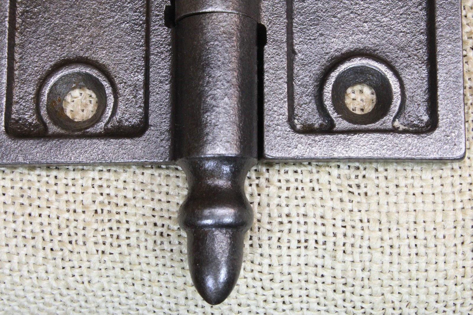 2 Old Door Hinges 4 X 3 1/2″ Acorn Pins Victorian 1850’s Raised Edge Cast Iron