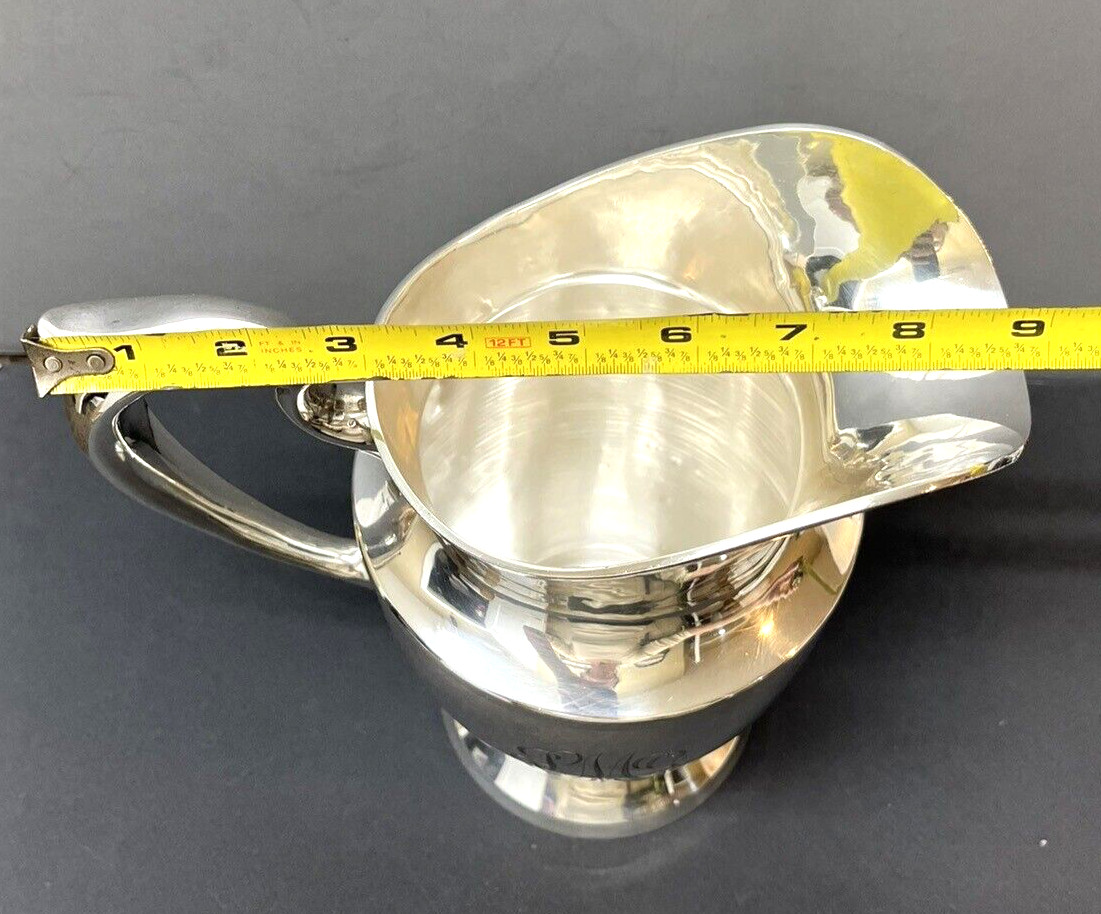 Schofield Co. Sterling Silver Pitcher 641.5 Grams Monogrammed 8″ Tall