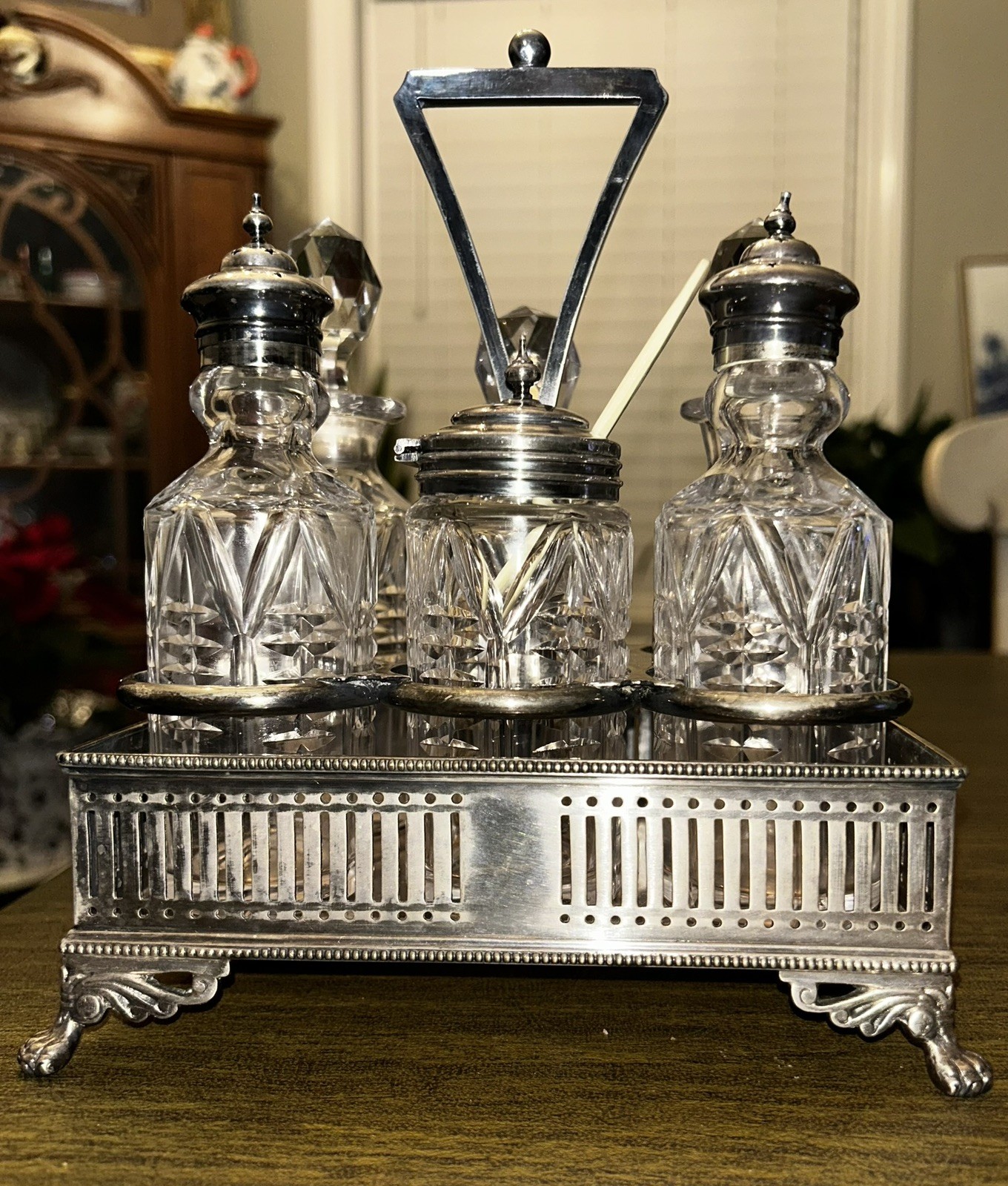 Exquisite Antique Walker & Hall Bachelor Cruet/Condiment Set – circa 1900 EC