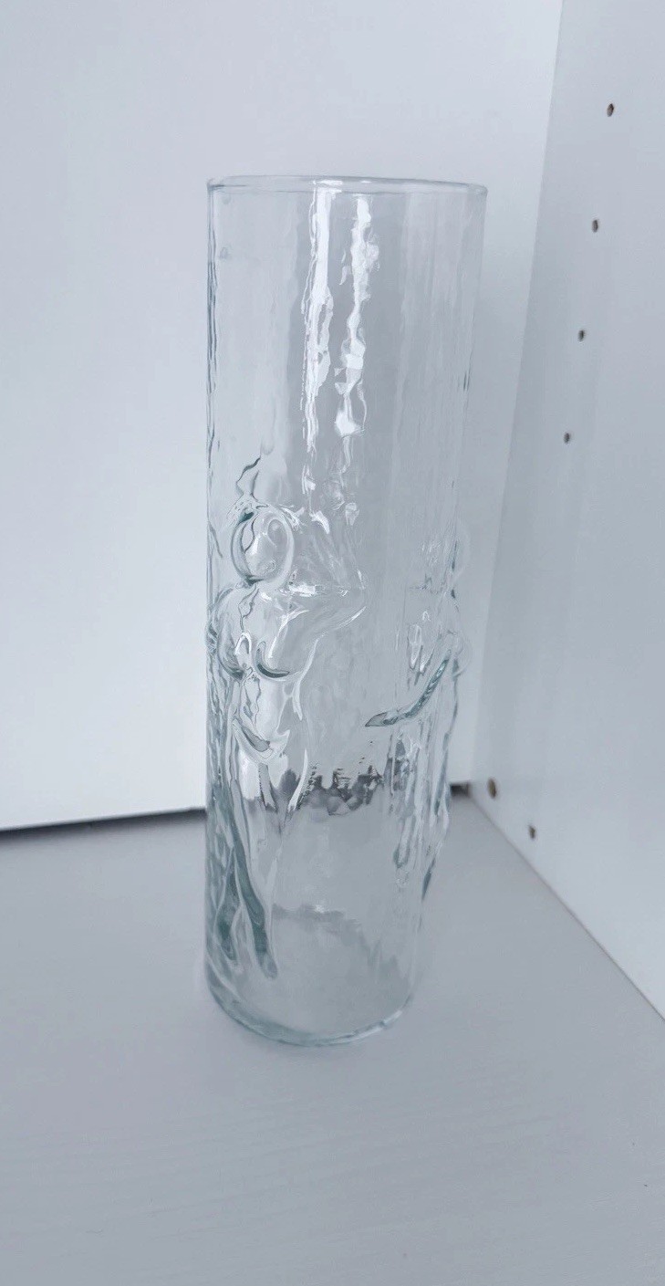 Cool Vintage Art Glass Libbey Lafemm highball glass 3d nude or naked lady Vase