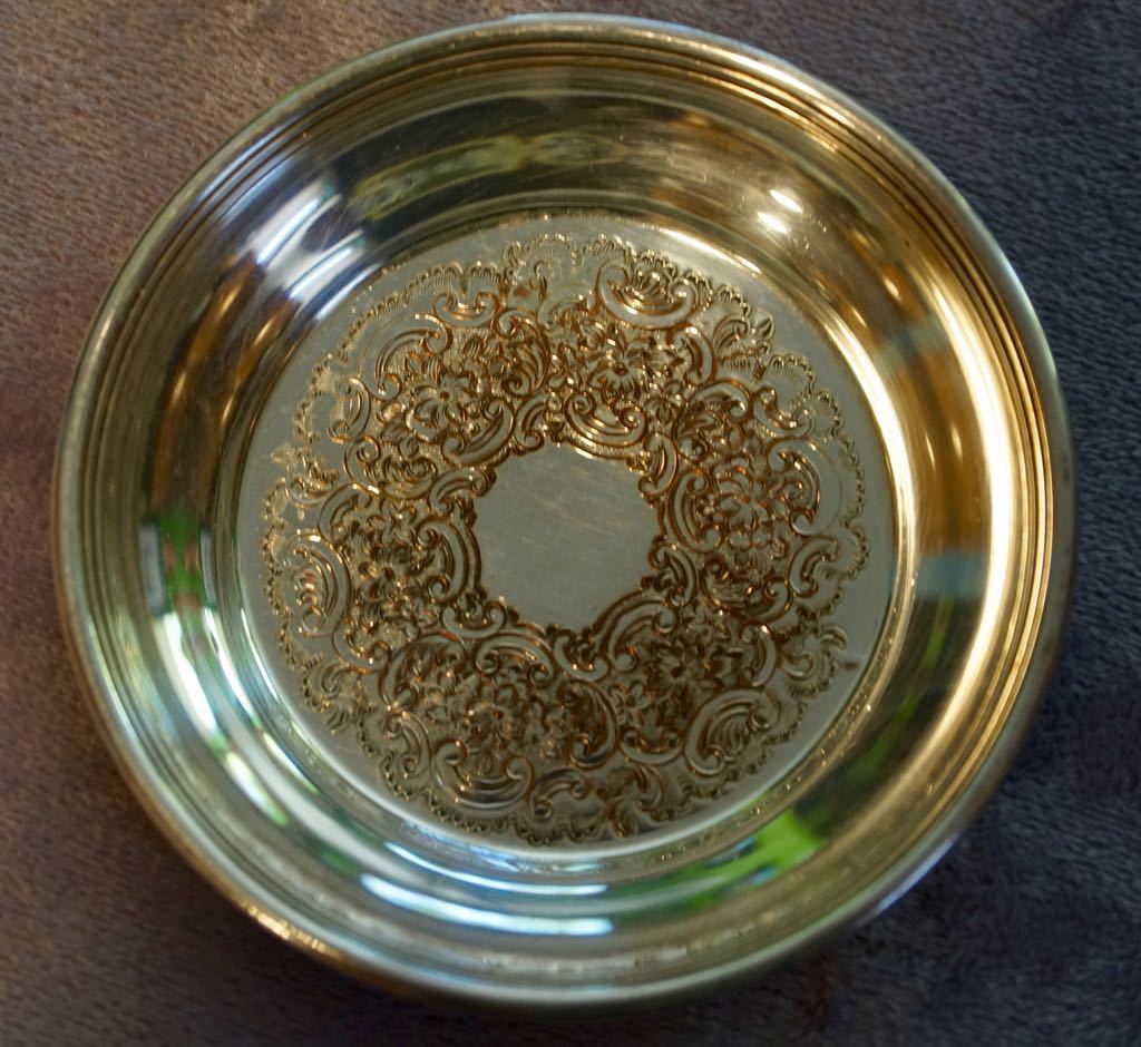 Antique Silverplate Coaster/Ashtray Barker Ellis Made in England 4 1/8″ Round