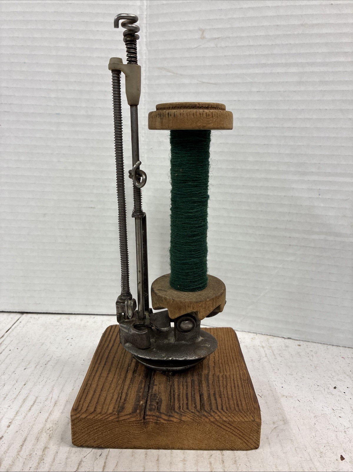 Antique Braider Bobbin And Carrier Mossberg Pressed Steel Corp