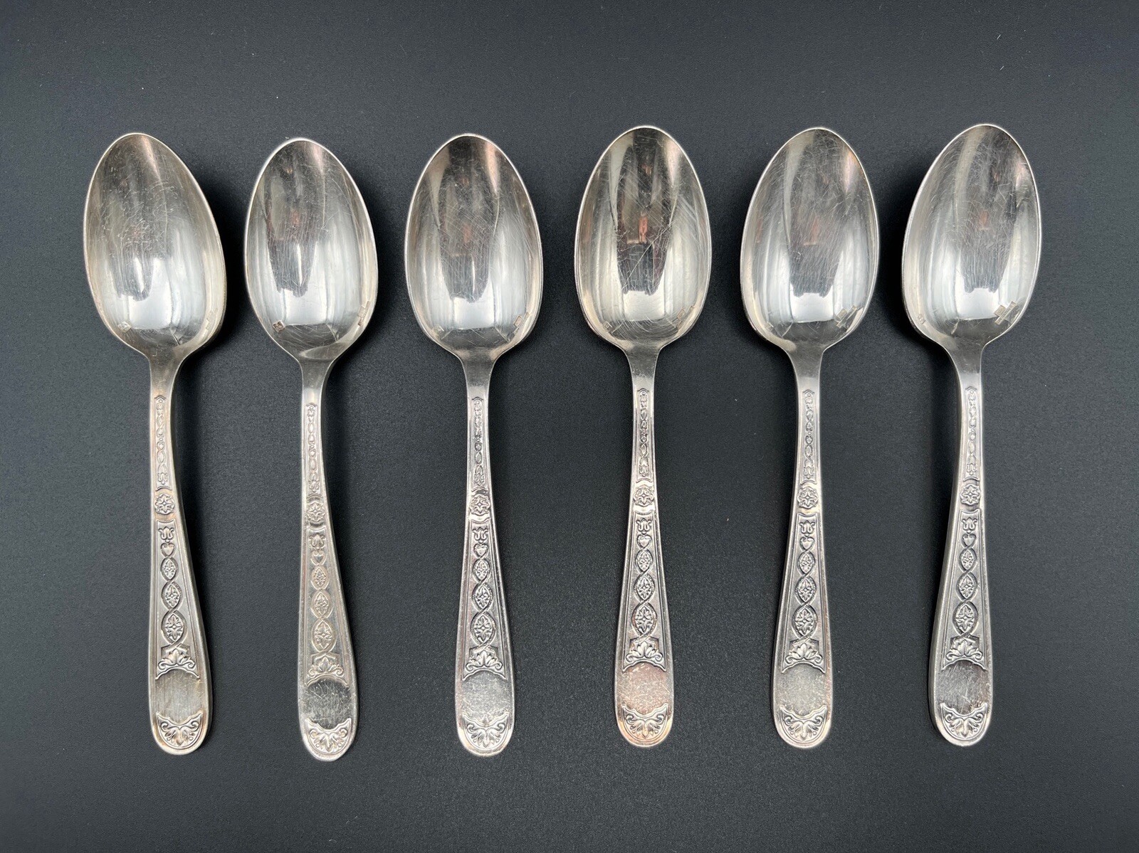 6 Small Silver-Plated Metal Spoons CHRISTOFLE Model VILLEROY Lot1