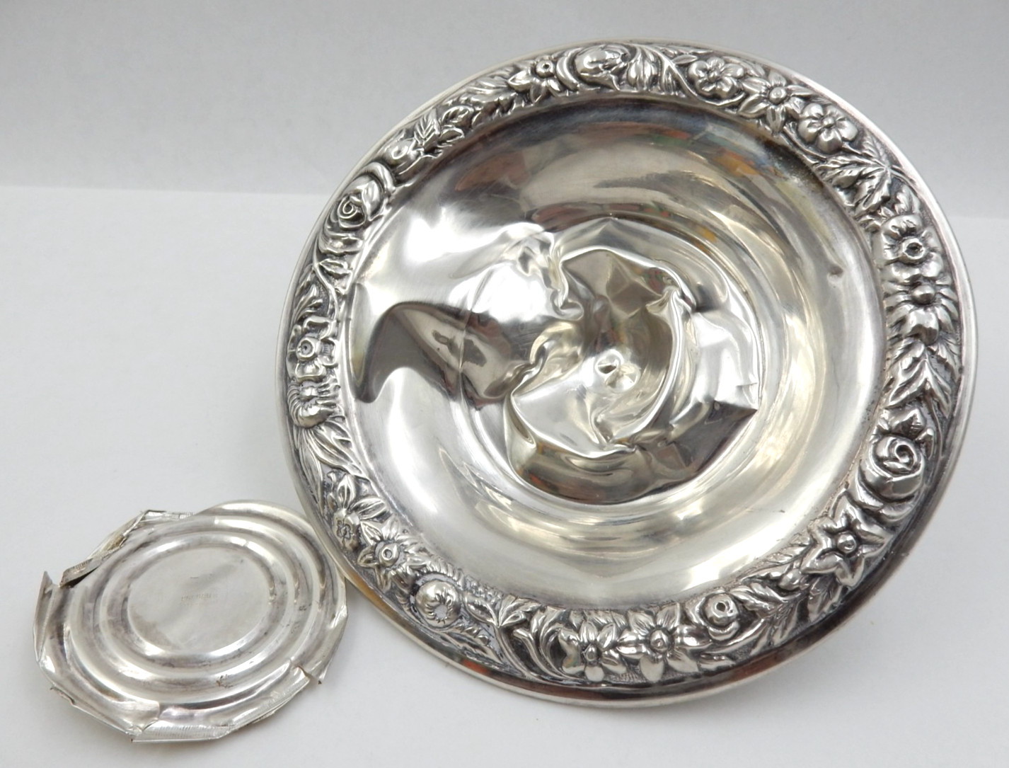ANTIQUE STERLING SILVER HAMILTON COMPOTE DISH, FOR SCRAP OR SALVAGE, 68.3 GRAMS