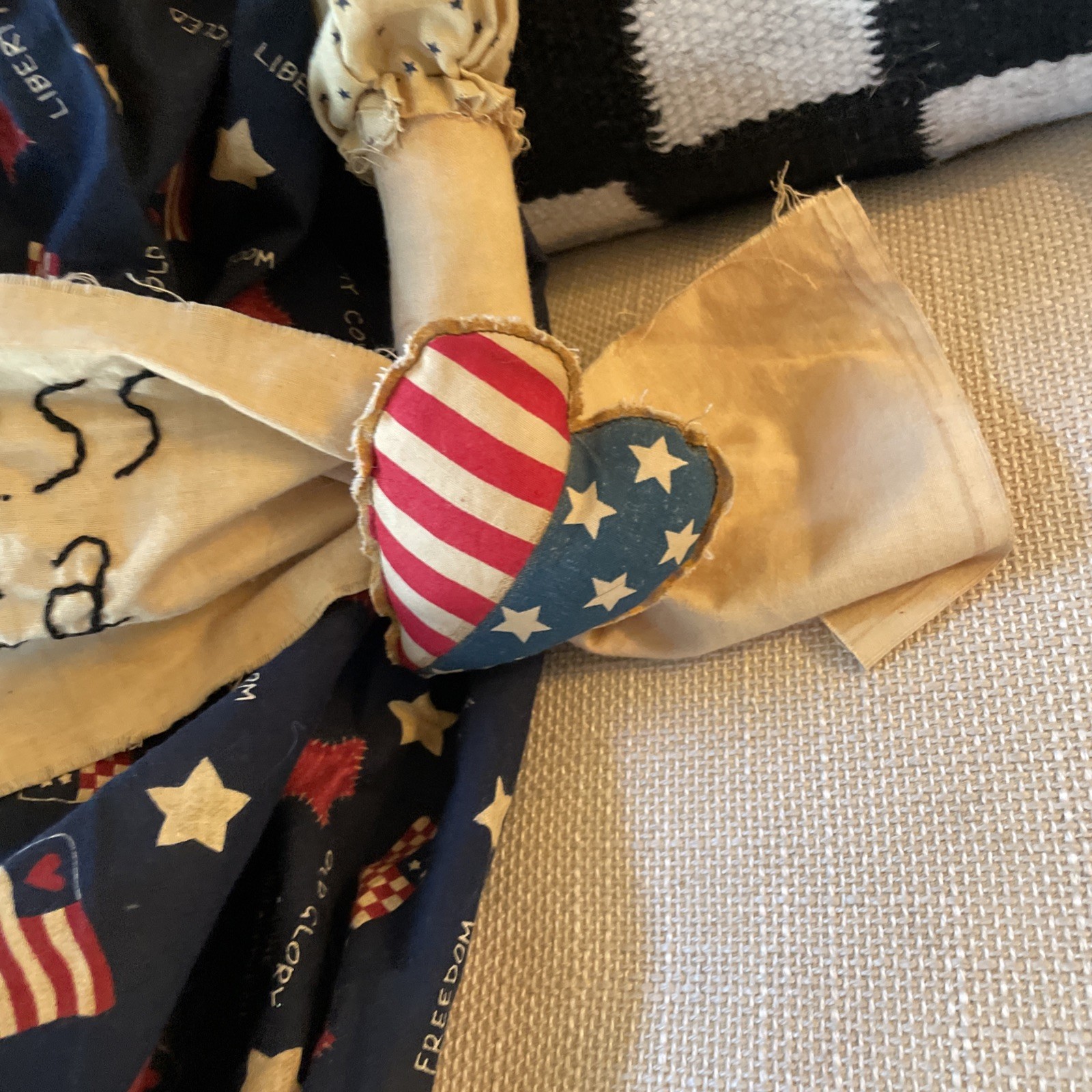Primitive Folk Art Patriotic Angel Doll Handmade Americana 46″ God Bless America