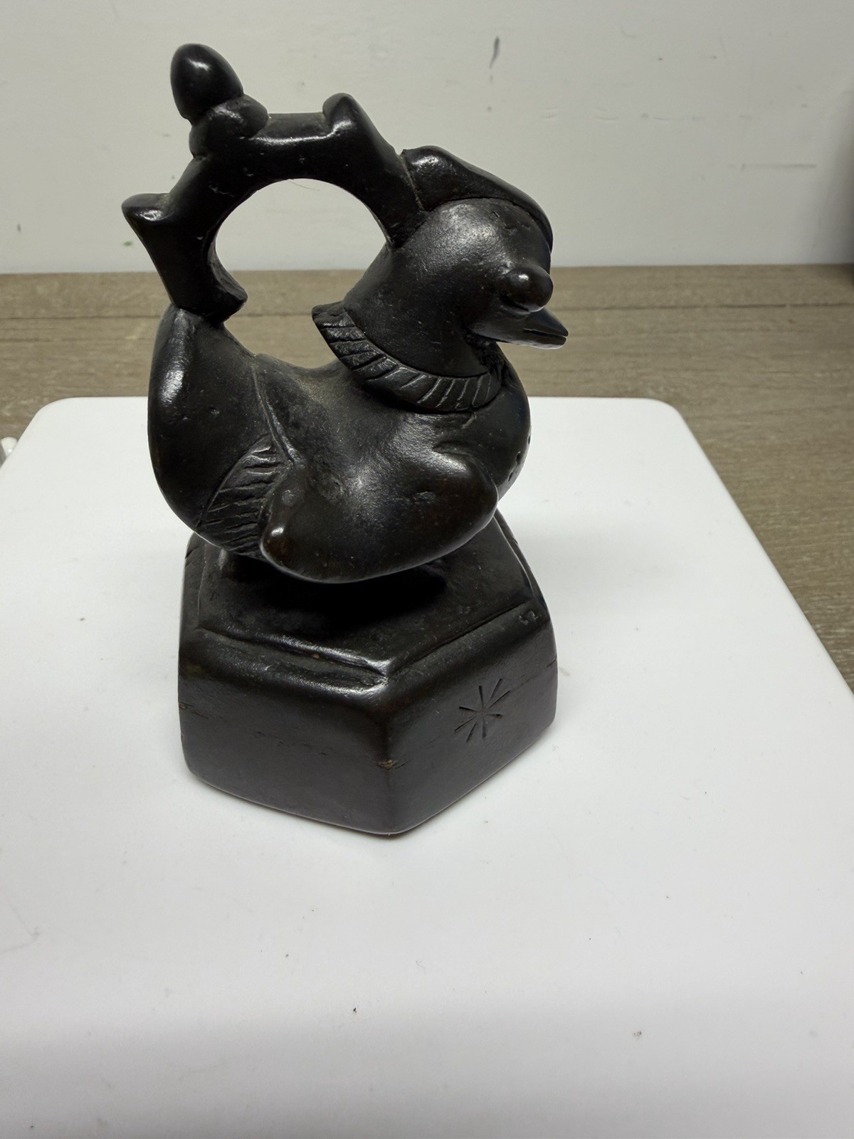Antique Burmese Bronze Hintha Opium Weight 1,632 Grams Myanmar Bird Figure