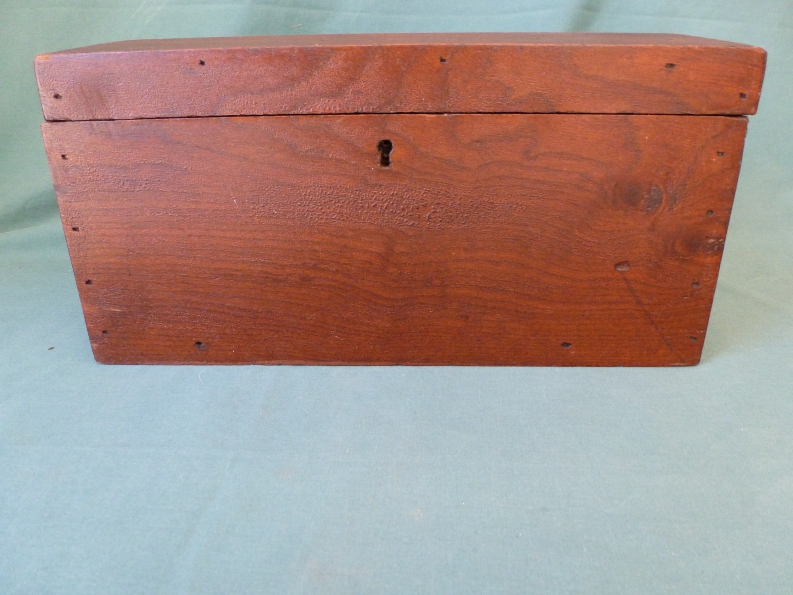 Antique Walnut Document or Valuables Box with Square Nails
