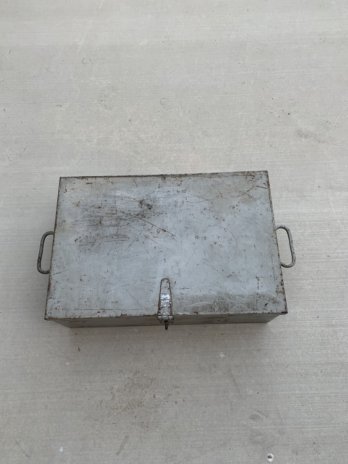 Antique Cast Iron Case /Box /Trunk W/ Handles 16lb 12”x16”x6”