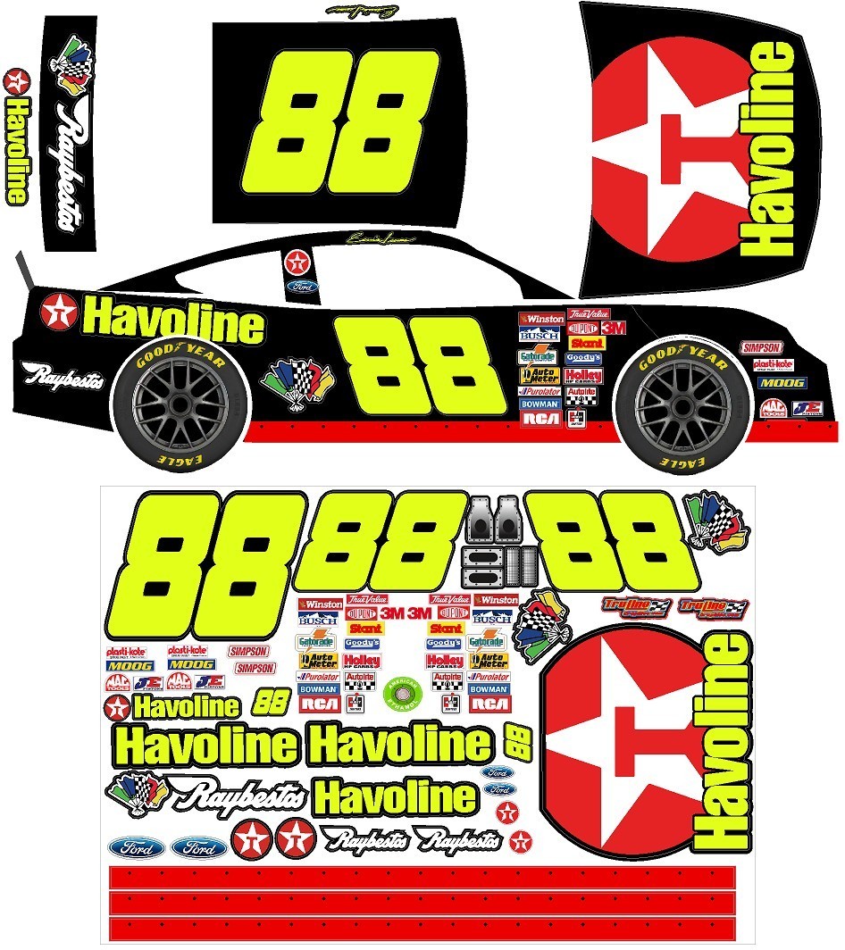LOSI Nascar – 88 Ernie Irvin Havoline Oil RC Car Decal Sheet