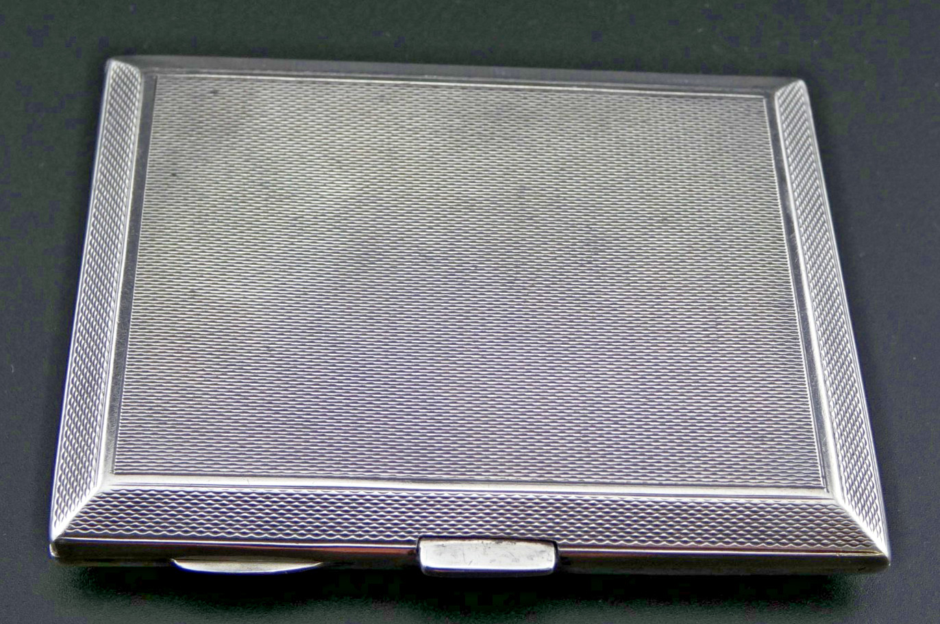 ART DECO SOLID STERLING SILVER GUILLOCHE ENAMEL CIGARETTE CASE C.1933 – 102grams