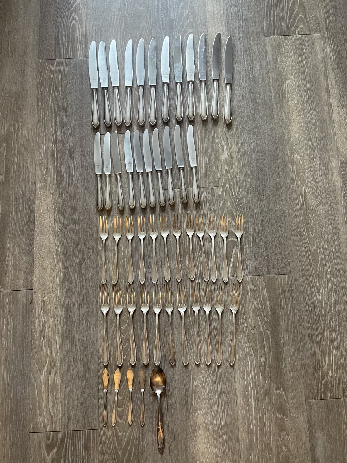 WMF Germany Silverplate flatware 50 Pcs Knife Fork Nirosta 100 Patent 33