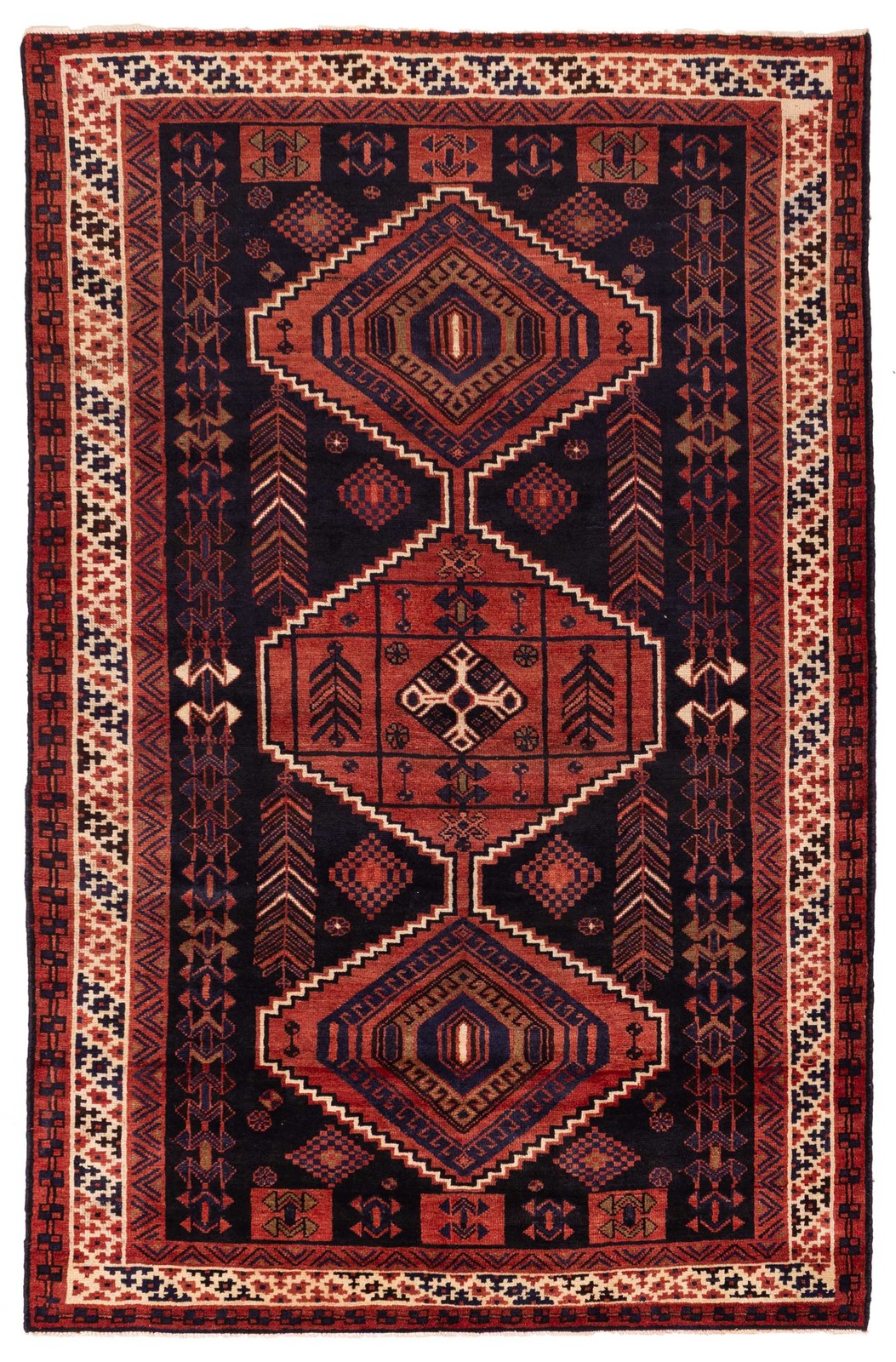 Vintage Hand-Knotted Area Rug 5’9″ x 9’0″ Traditional Oriental Wool Carpet