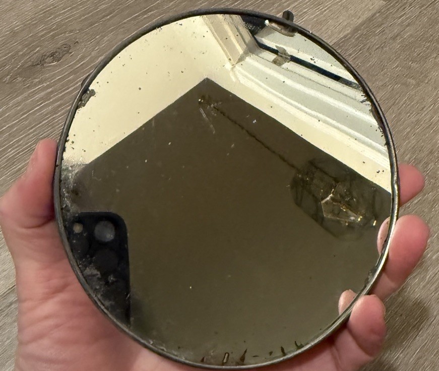 Shaving Vanity Mirror Two Sided Beveled Hanging Tilting Shower Mount Vintage
