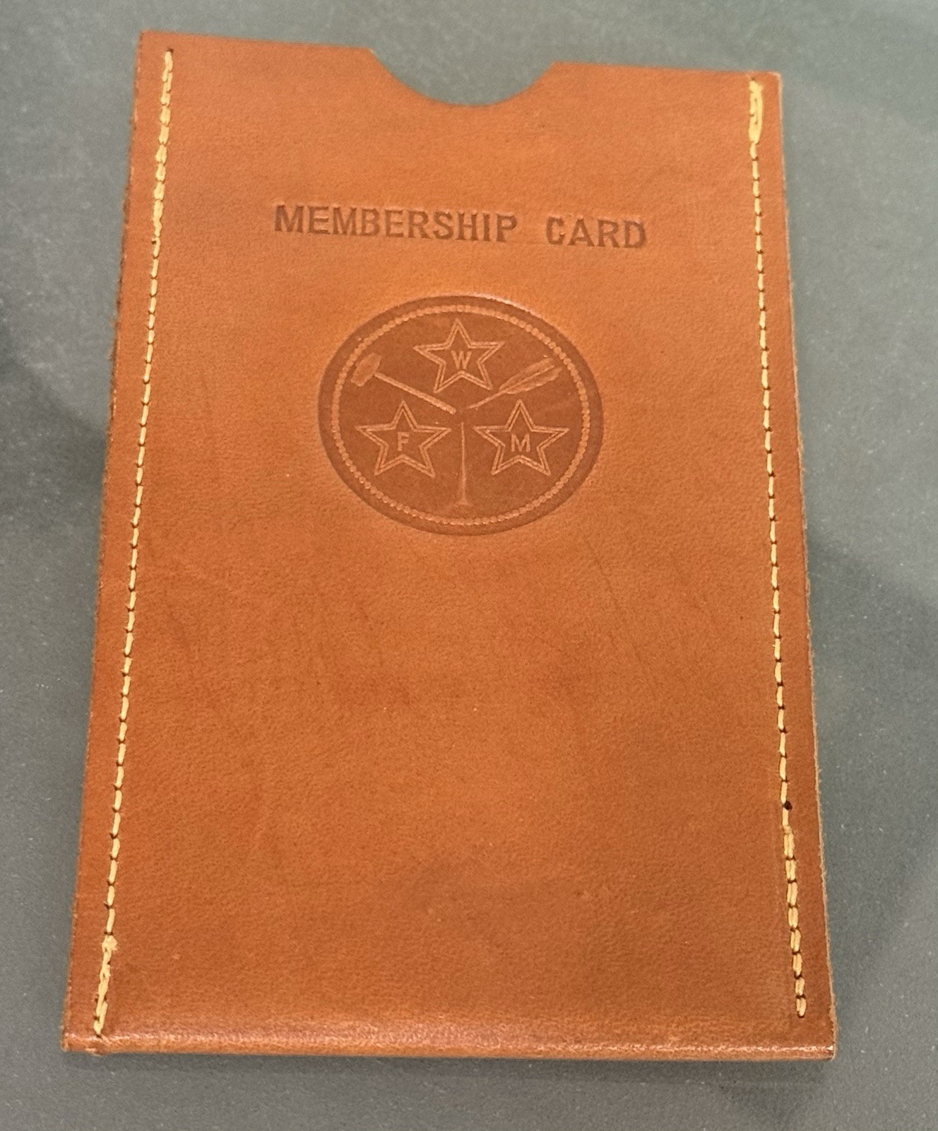 Western Federation Of Miners Membership Card Holder Leather Union Made Mining