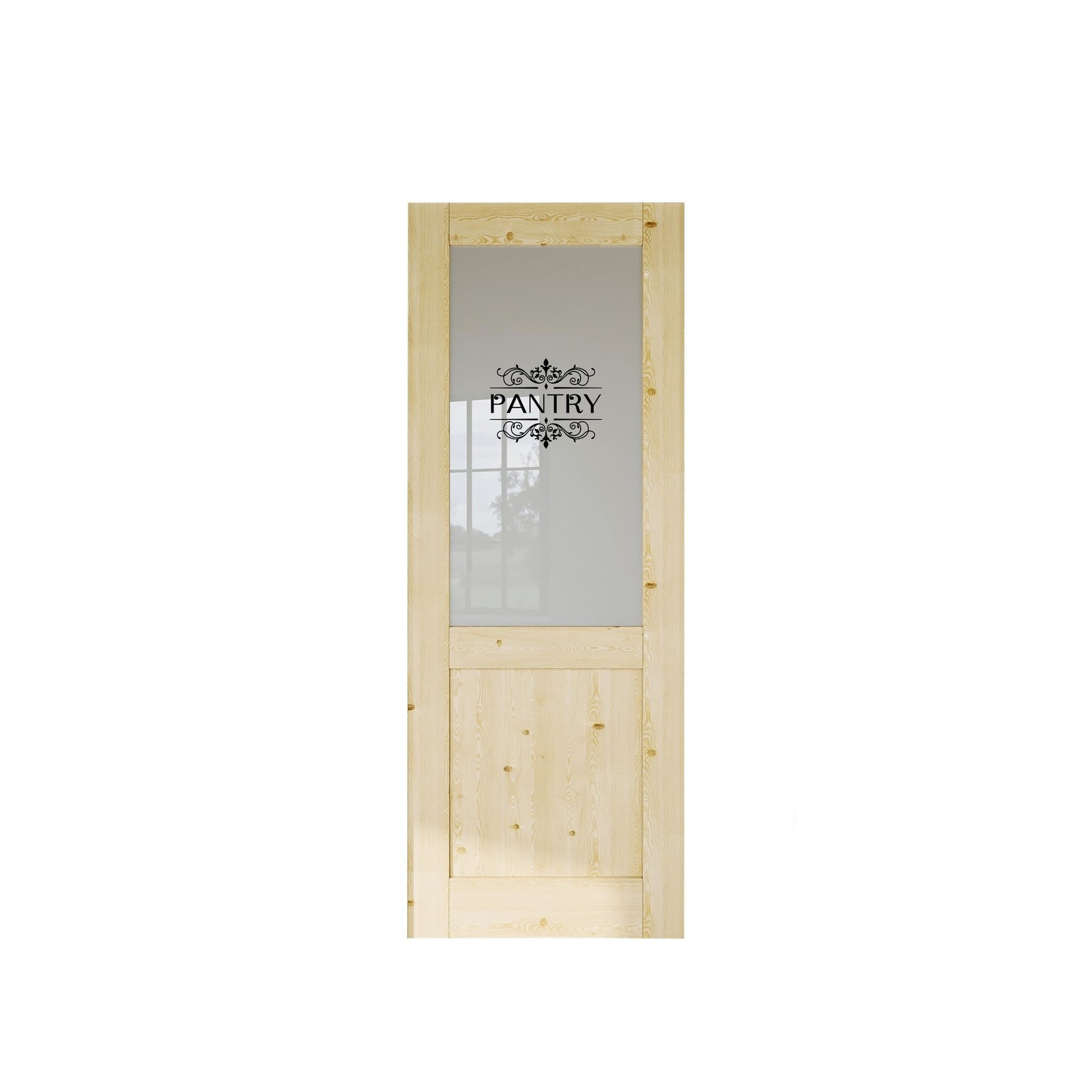 30″ x 80″ Glass Pantry Door, Wood Doors with Half Lite Frosted Glass, as Fren…