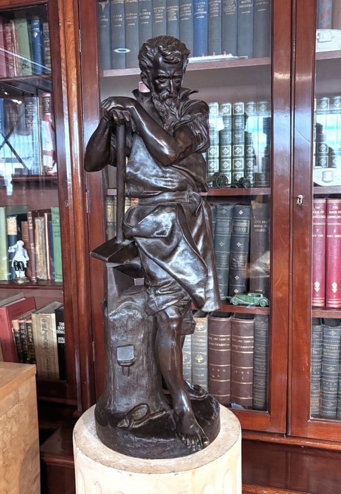 Large Antique Bronze, “Le Travail” By Carlo Nicoli, Italian 1843-15. Impressive