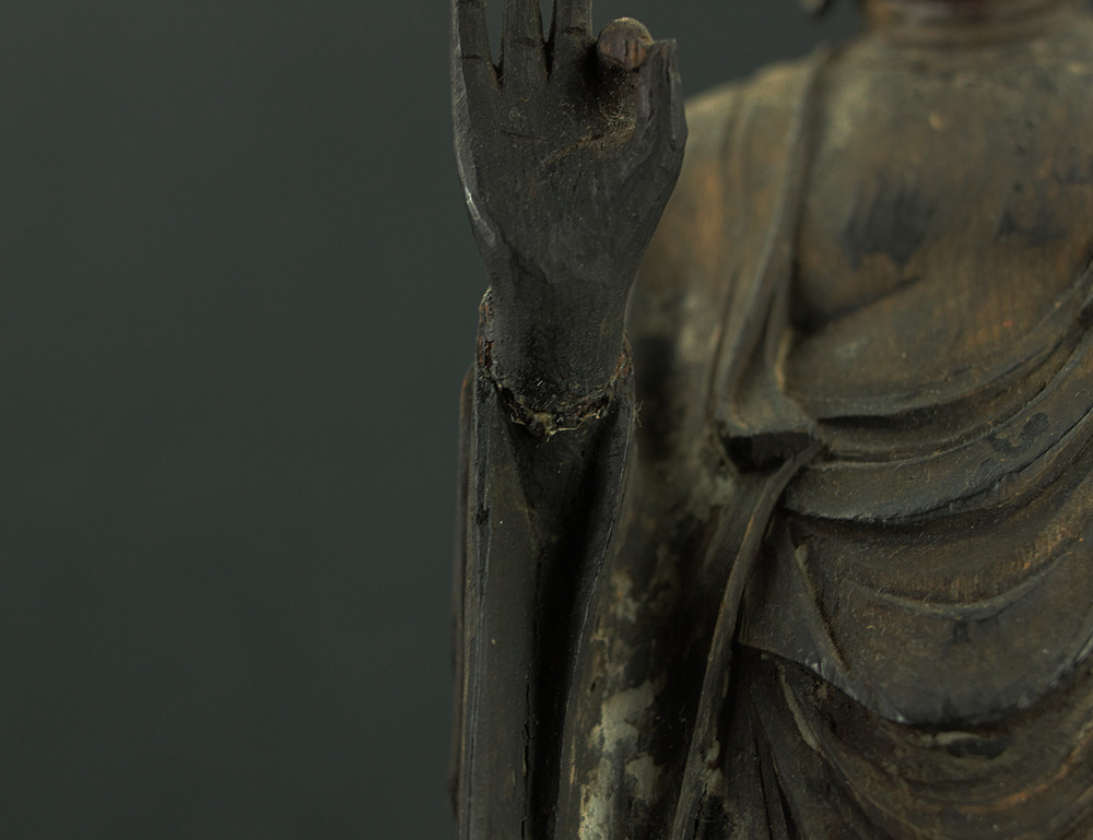 Amida Nyorai 阿弥陀如来 (Amitābha) 45.5cm Buddhism Gilt Lacquer Wooden Statue