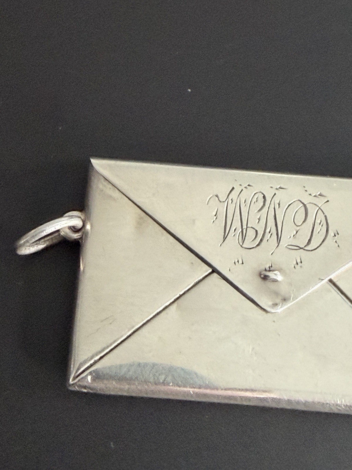 Edwardian Solid Silver Double Stamp Case Pendant Adie & Lovekin c1905 9g