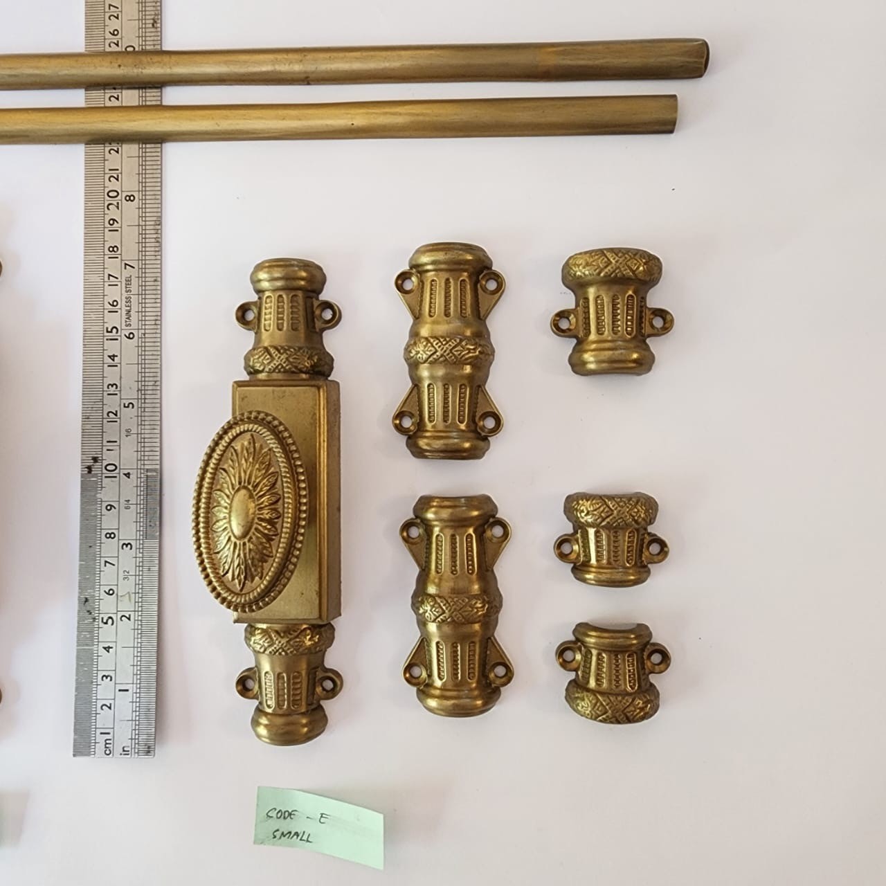 Complete Solid Brass Regency Cremone Espagnolette Set — 110″ (2.8 m) Oval Body