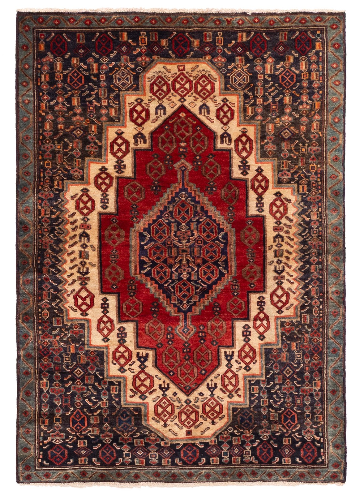 3’7″ x 5’1″ Vintage Hand Knotted Area Rug Traditional Oriental Wool Carpet