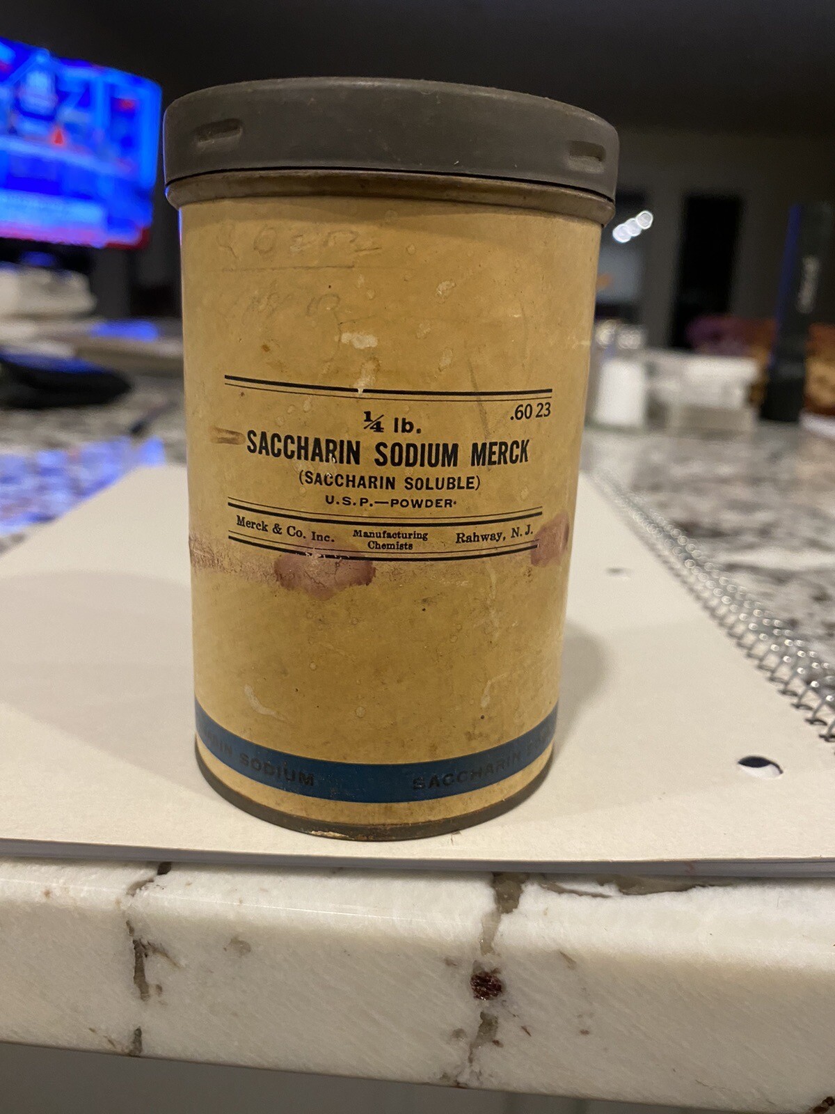 Vintage 1/4 lb Saccharin Soluble by Merck & Co.