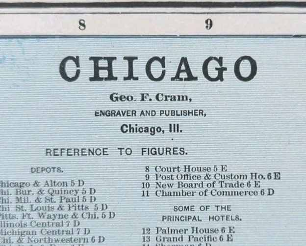 Vintage 1889 CHICAGO ILLINOIS Map 11″x14″ Old Antique Original GOOSE ISLAND