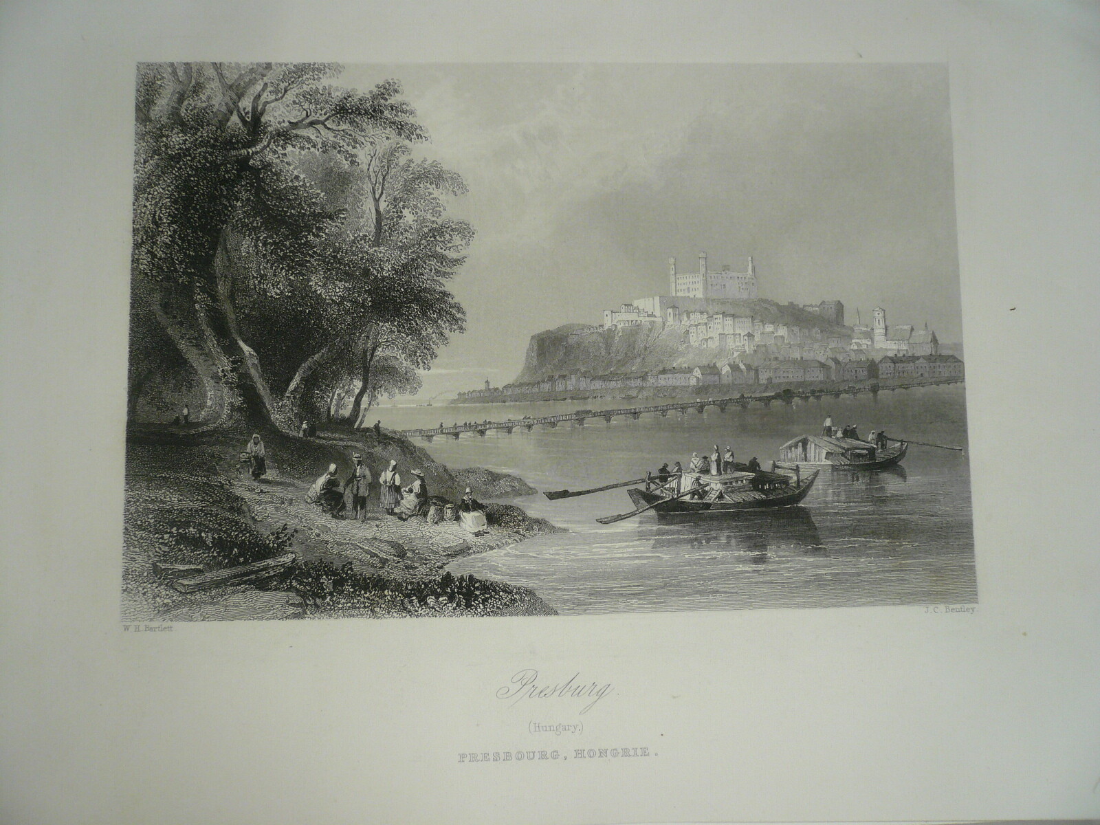 Bratislava–anno 1838—steelengraving, Bartlett Method Steel engraving Publis