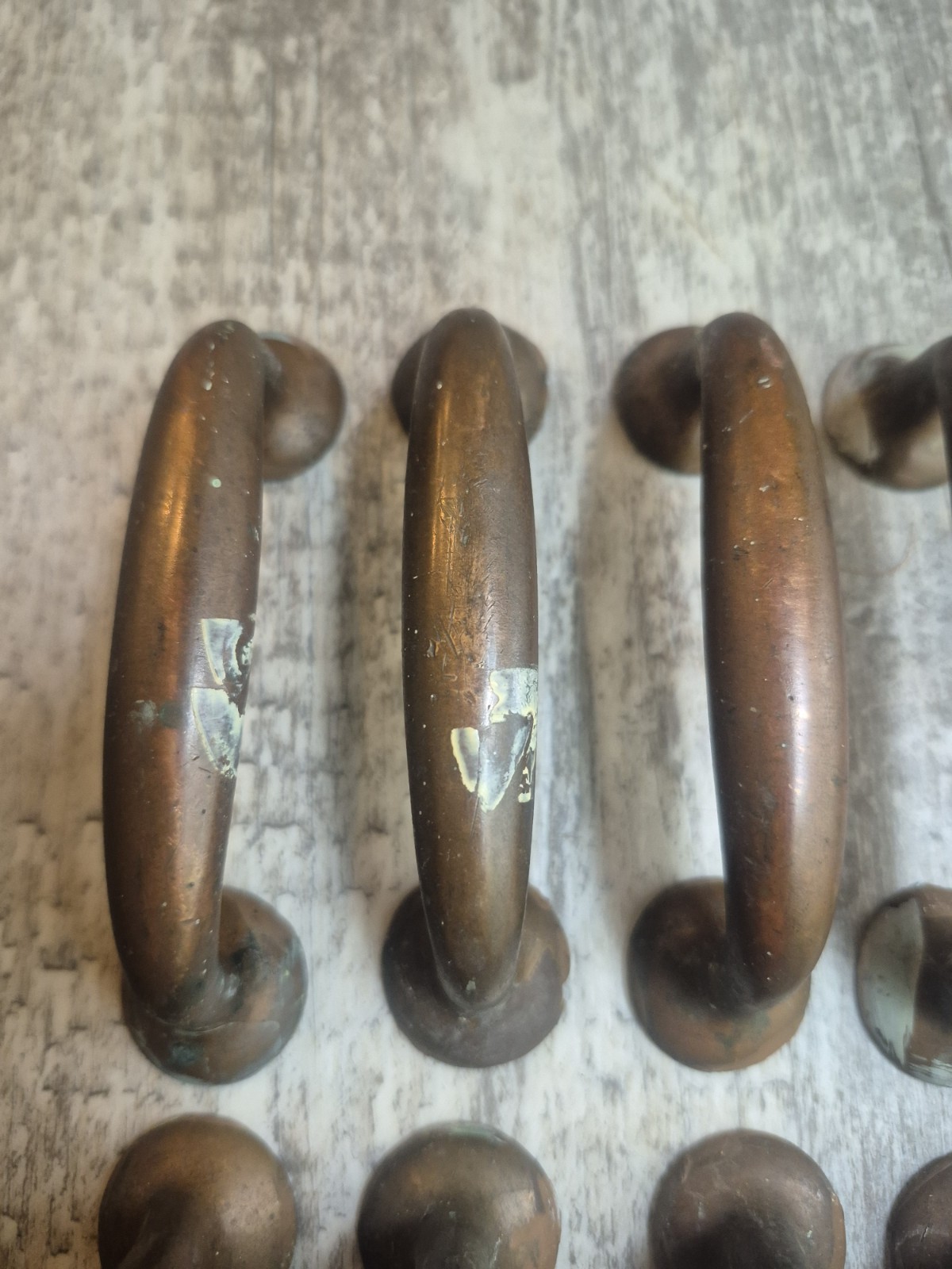 8 Antique Solid Brass Drawer Pulls Hardware Architectural Salvage 3″ Centers