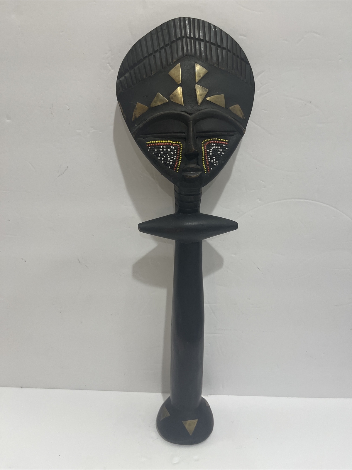 African Mask Art AZANTE ASHANTI Fertility Doll Figure Statue Ghana 18” Tall