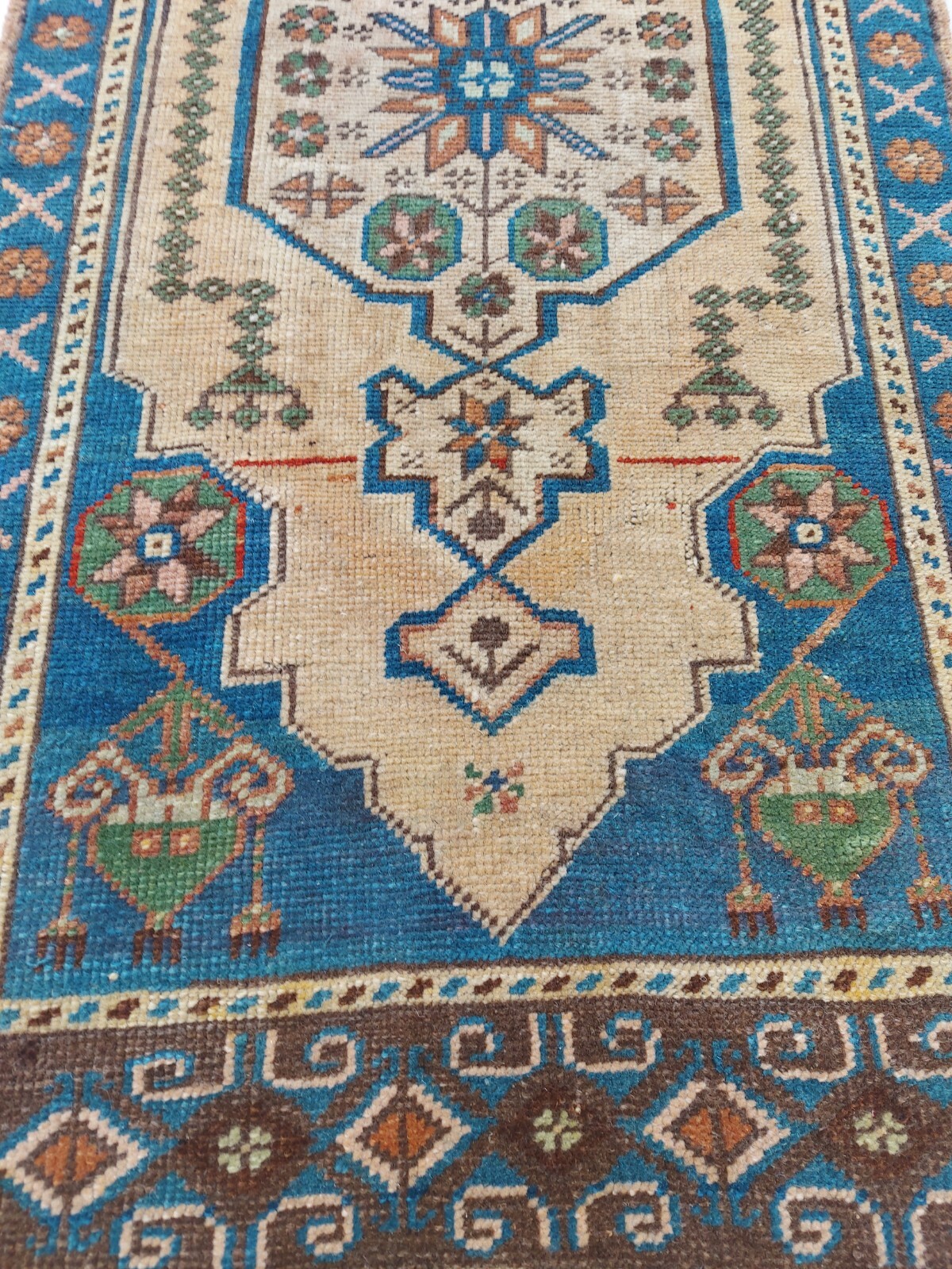 Medium Long Antique Prayer Rug, Handmade 100 Years Old Rug Luxury Decor Rug h