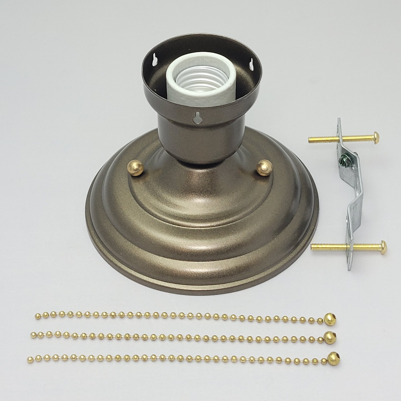 LOOK!!! NEW ANTIQUE BRASS 3-CHAIN FIXTURE -VINTAGE ART DECO SHADE Three Chain