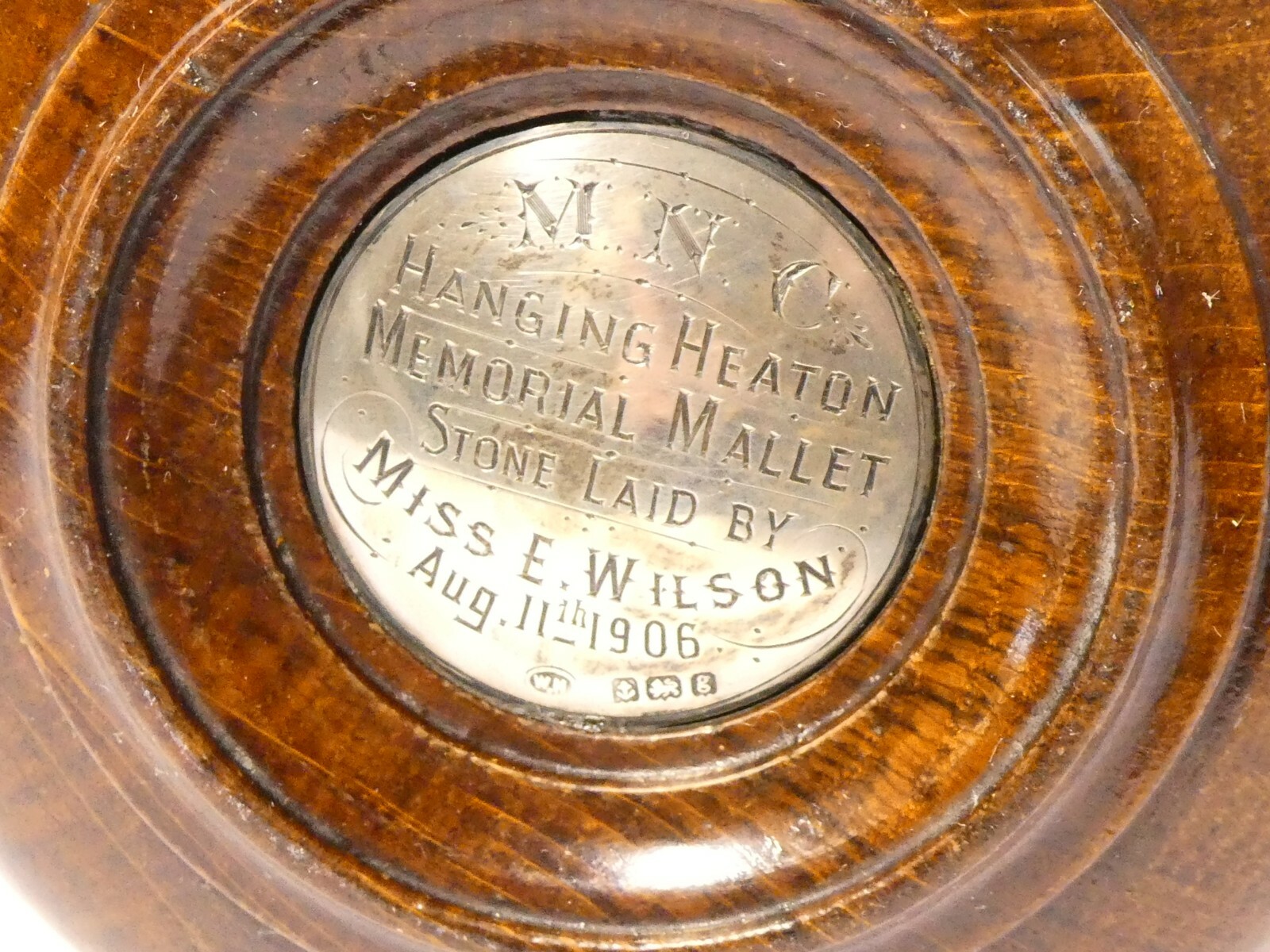 1906 HANGING HEATON MEMORIAL MALLET Presentation Masons West Yorkshire