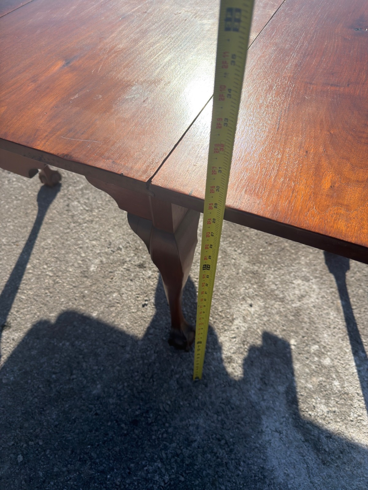 Antique Walnut Chippendale dining table 18th style ball & claw gate leg