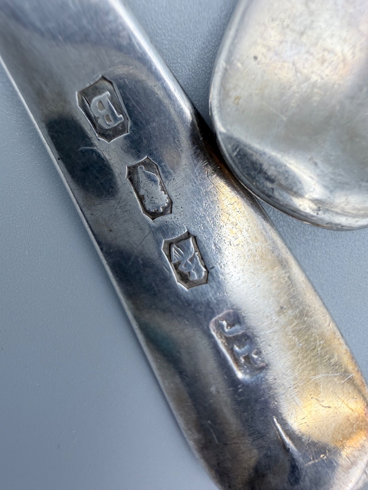 Pair 1797 Georgian Sterling Silver Tablespoons Dublin Ireland John Power? 79.9g