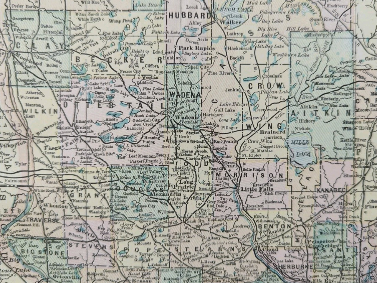 Vintage 1902 MINNESOTA Map 11″x14″ Old Antique Original MINNEAPOLIS ST PAUL MN
