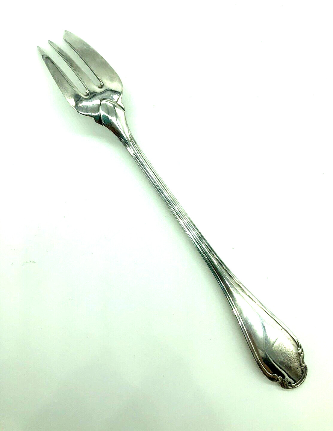 Pompadour Serving Fork by Christofle France Silver Plated Large 10″