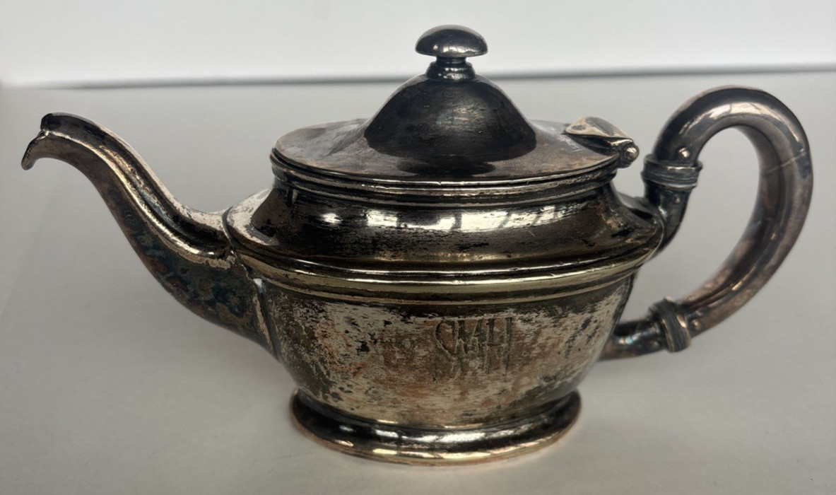 Vintage G M Co Silver Tea Pot Anchor Logo Hospital Property