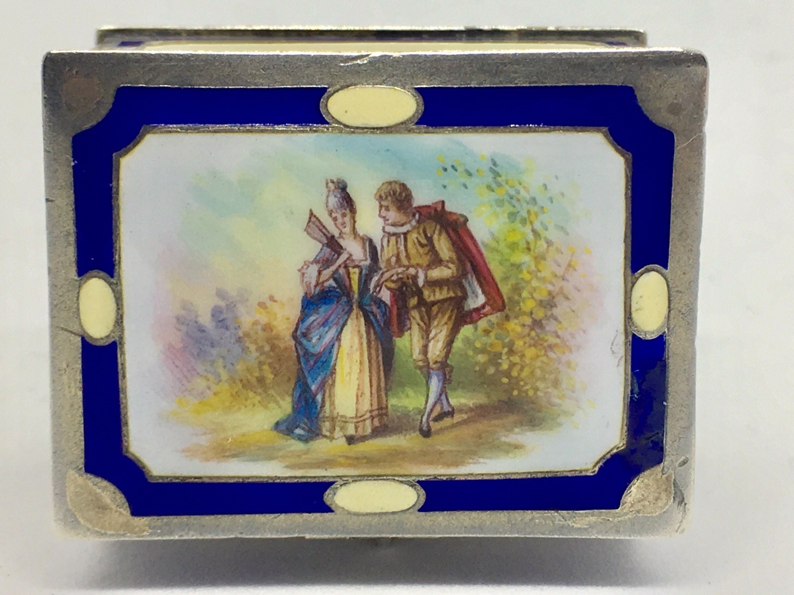 Vintage Enamel Sterling Silver Depose Stuff Box Unusual