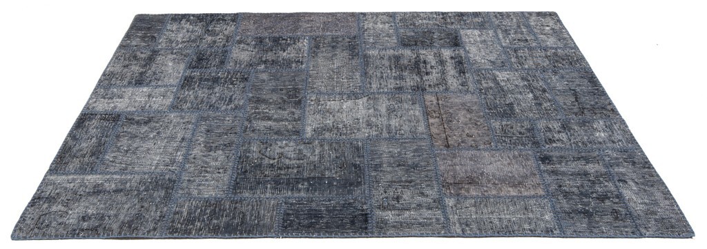 Patchwork 183×127 cm Hand Knotted Oriental Rug Vintage Carpet Grey