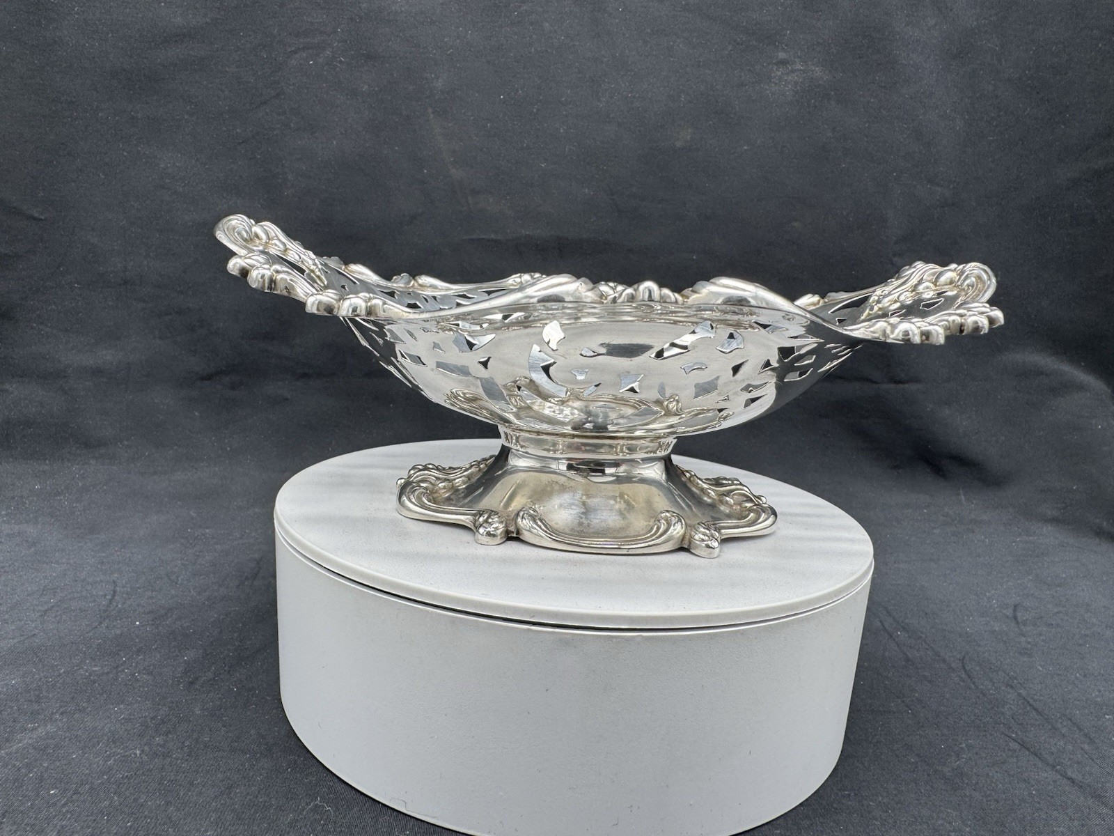 Antique Frank M. Whiting Sterling Silver Pierced Footed Bowl, 110 grams