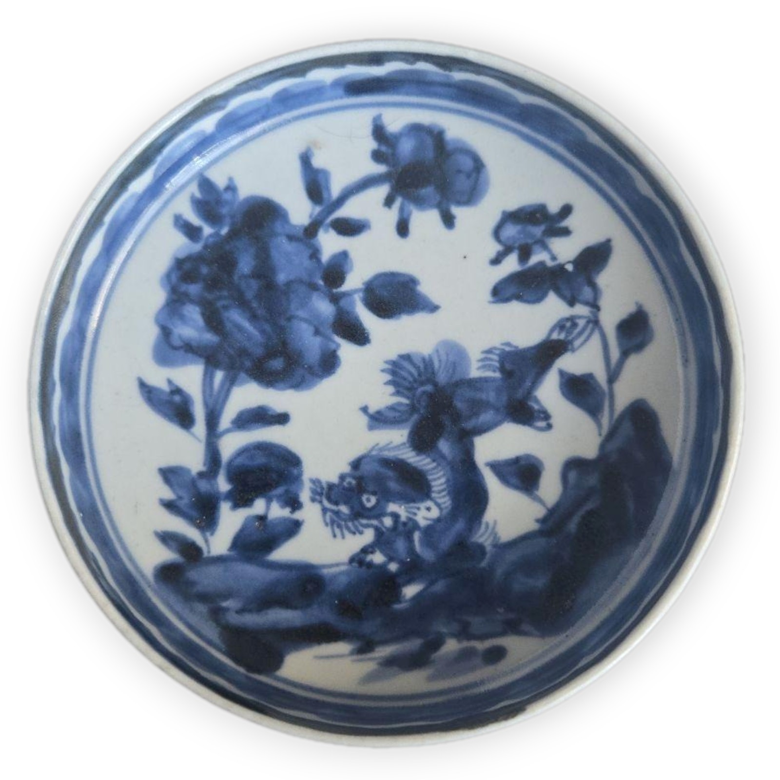 Antique Japanese Imari Small Porcelain Plate Edo 19th Century Dish Shishi 4.6 in