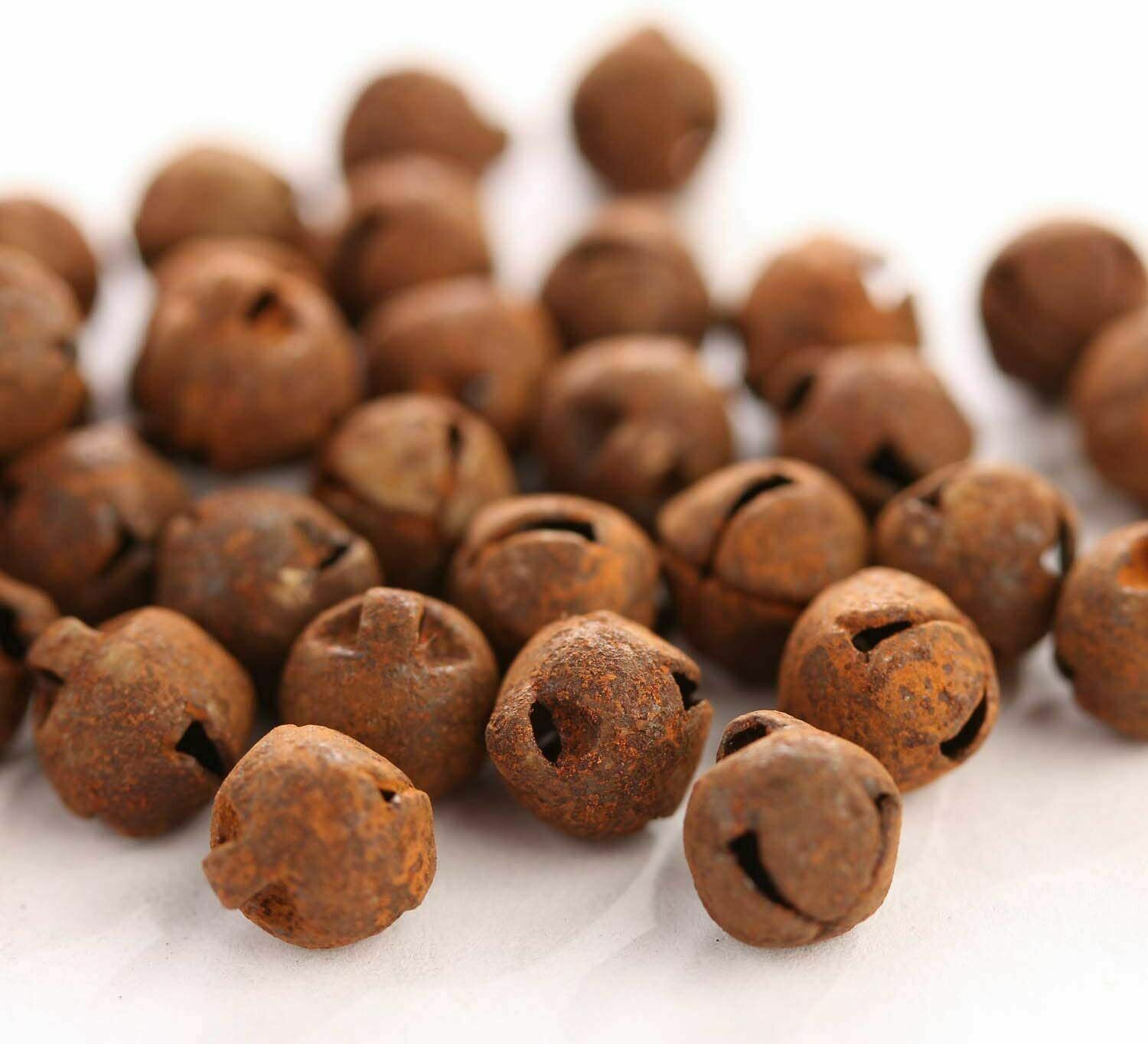 144 Primitive Rusty Tin JINGLE BELLS 6mm 1/4 in 1/4″ TINY Christmas Craft Rust *