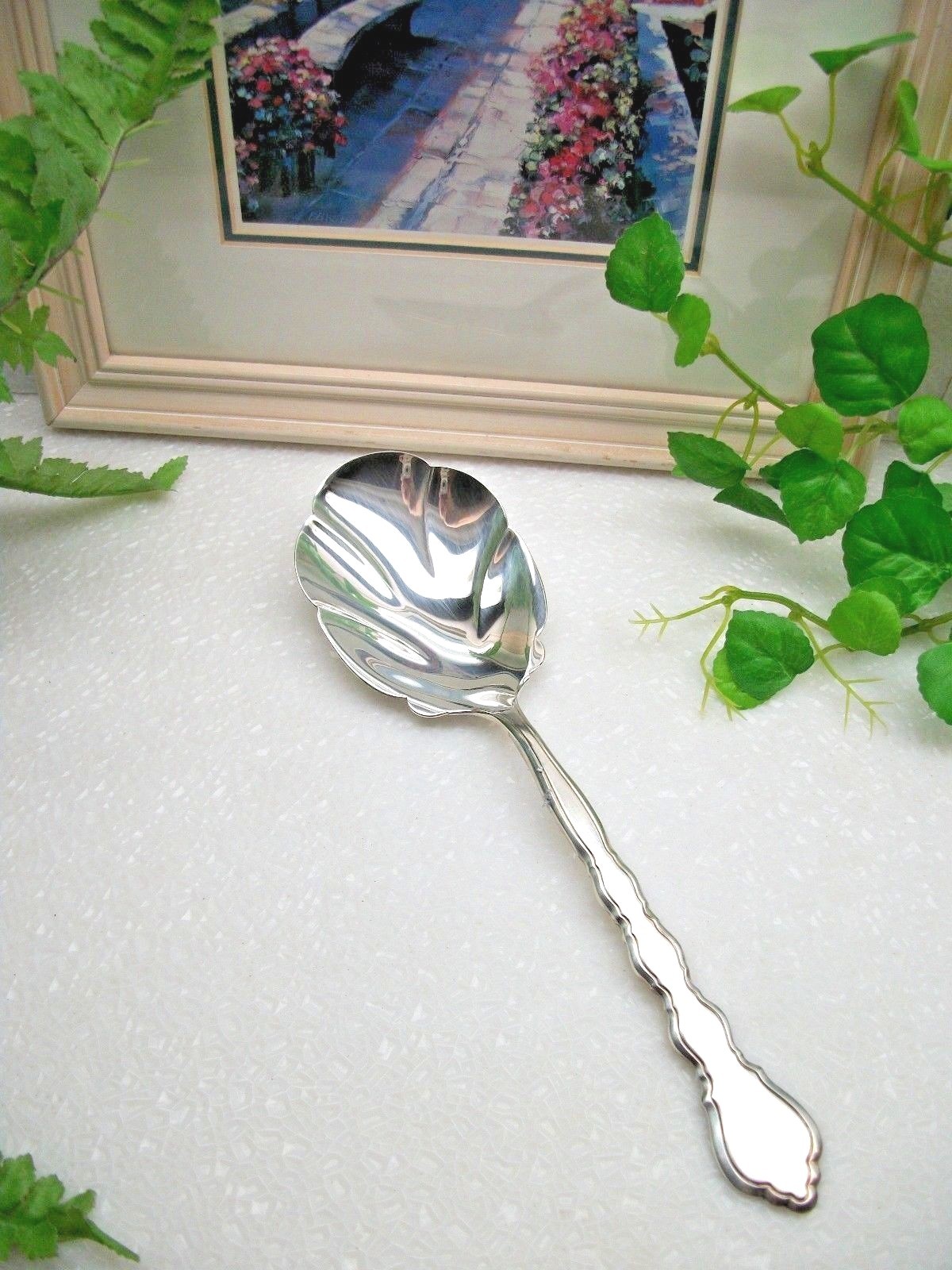 Oneida Community Silver DUET Silverplate “Shell” Casserole Serving Spoon 1980