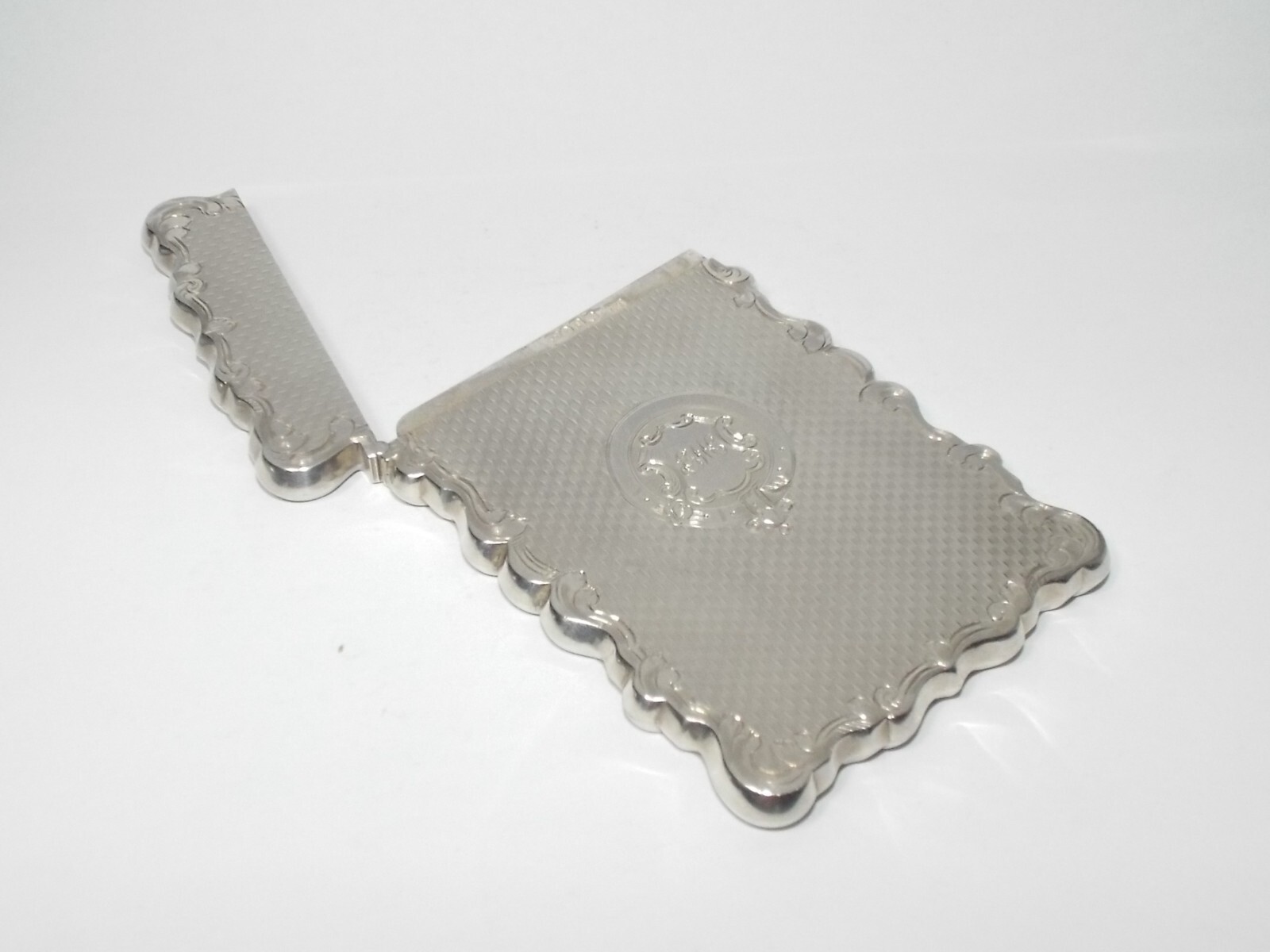 ANTIQUE VICTORIAN STERLING SILVER CARD CASE, ALFRED TAYLOR BIRMINGHAM 1853
