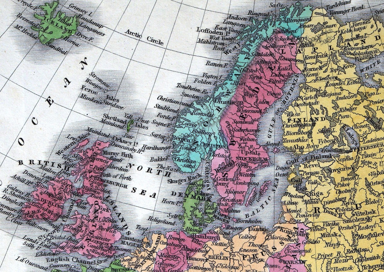 1828 JH Young Map Europe Spain France Germany Italy Austria Norway Holland Paris